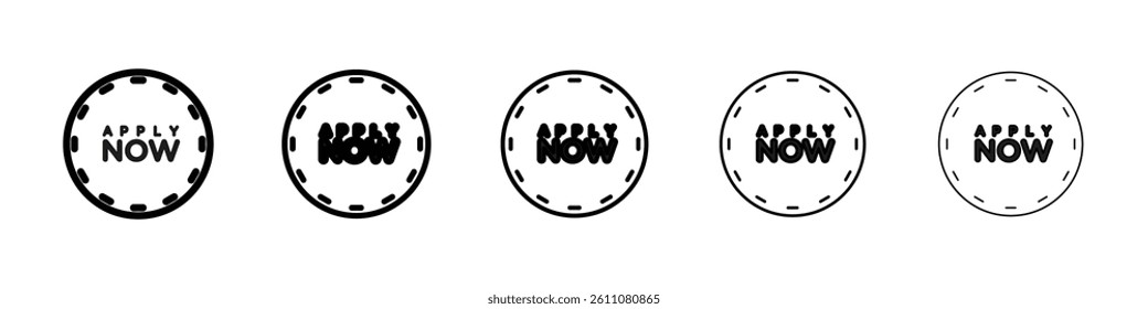 Apply now icon Symbol mark in Outline style
