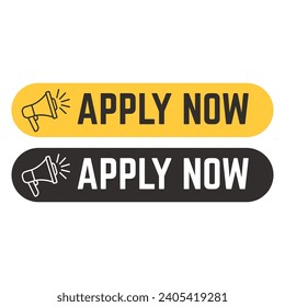 Apply now job submit button icon. Vector apply now button.