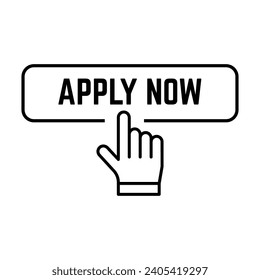 Apply now job submit button icon. Vector apply now button.