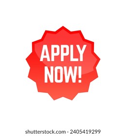 Apply now job submit button icon. Vector apply now button.