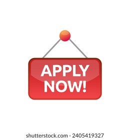 Apply now job submit button icon. Vector apply now button.