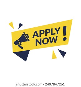 Apply now job submit button icon. Vector apply now button.