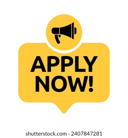 Apply now job submit button icon. Vector apply now button.
