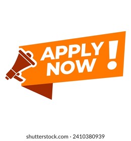 Apply now job submit button icon. Vector apply now button.