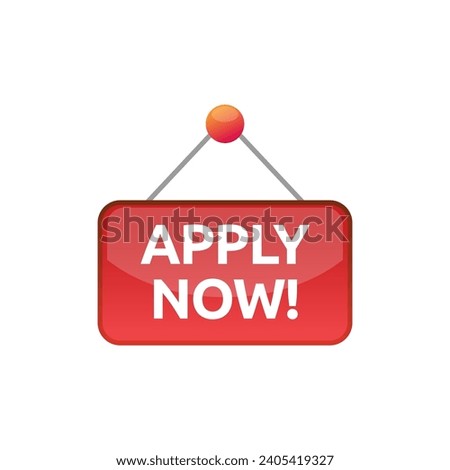 Apply now job submit button icon. Vector apply now button.