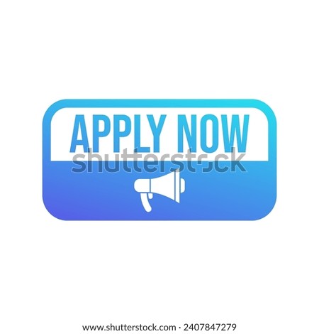 Apply now job submit button icon. Vector apply now button.