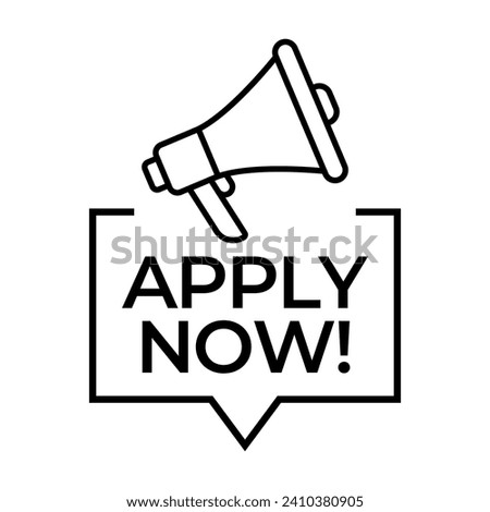 Apply now job submit button icon. Vector apply now button.