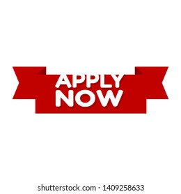 apply now label.red label,sticker,sign. white text and red label