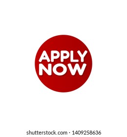 apply now label.red label,sticker,sign. white text and red label