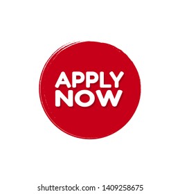 apply now label.red label,sticker,sign. white text and red label