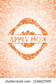 Apply Now orange mosaic emblem