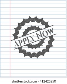 Apply Now with pencil strokes