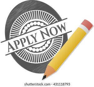 Apply Now with pencil strokes