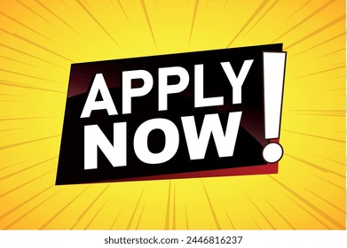 apply now poster banner graphic design icon logo sign symbol social media website coupon


