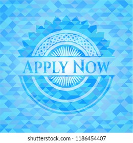Apply Now realistic light blue mosaic emblem