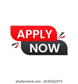 apply now red and black. Business banner. Vector illustration