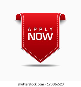 Apply Now Red Label Icon Vector Design