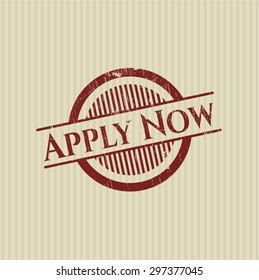 Apply Now rubber grunge stamp