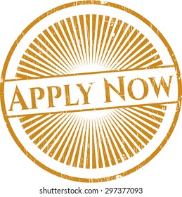 Apply Now rubber grunge stamp