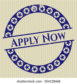Apply Now rubber grunge stamp