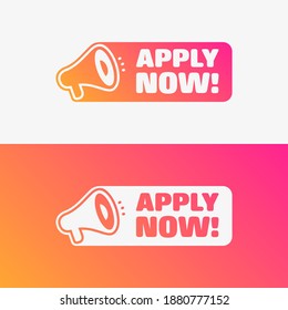 Apply Now Shopping Vector Label Set