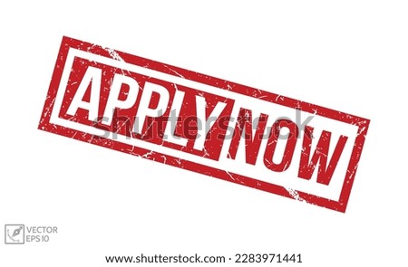 Apply now stamp red grunge rubber stamp on white background. Apply now stamp sign. Apply now stamp.