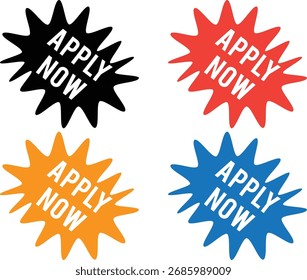 Aplicar agora etiquetas starburst e Splash Badges conjunto com tipografia em negrito para o marketing moderno