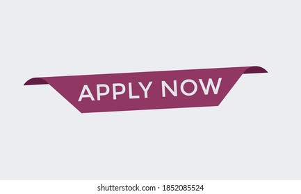 apply now text web interface. apply now button. label sign icon. text button apply now