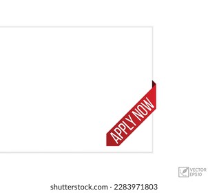 Apply now Vector banner ribbon design.