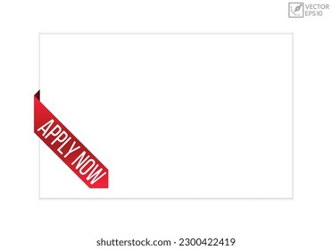Apply now Vector banner ribbon design.