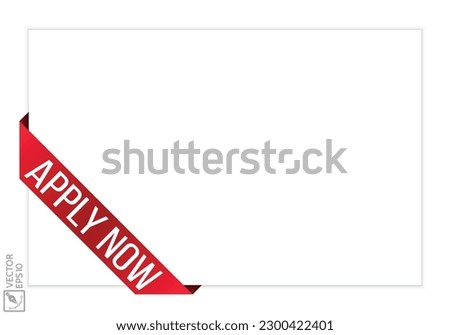 Apply now Vector banner ribbon design.
