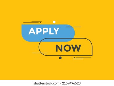 Apply now web button template. Apply now icon label colorful