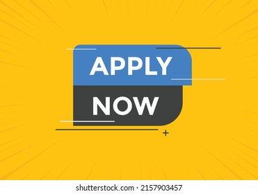 Apply now web button template. Apply now icon label colorful
