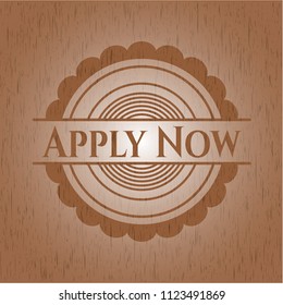 Apply Now wooden emblem