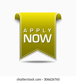 Apply Now Yellow Vector Icon Design