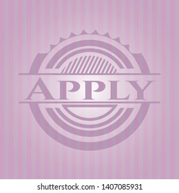 Apply pink emblem. Vector Illustration. Detailed.