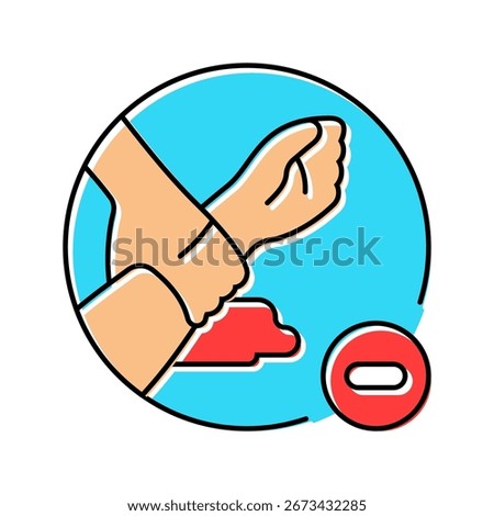 apply pressure to stop bleeding color icon vector. apply pressure to stop bleeding sign. isolated symbol illustration