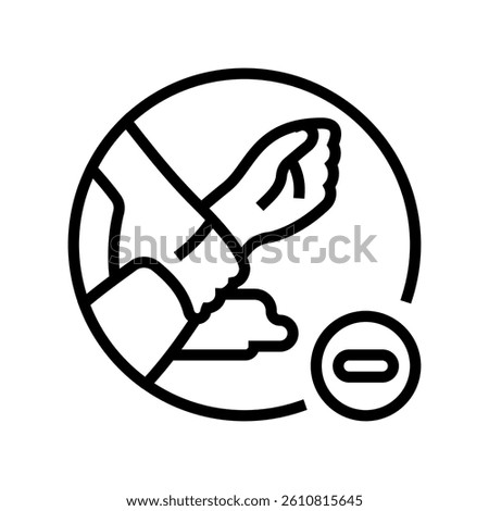 apply pressure to stop bleeding line icon vector. apply pressure to stop bleeding sign. isolated contour symbol black illustration