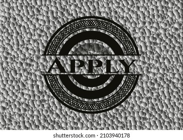 Apply retro style black emblem with bubbles background. Vector Illustration. Detailed. 