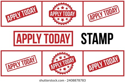 Apply Today Rubber Stamp Set Vector