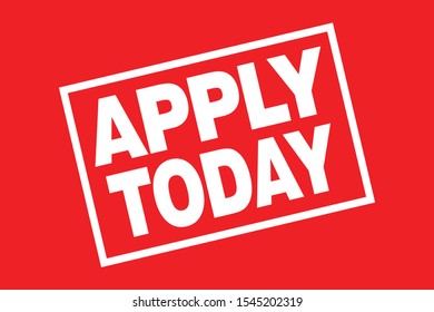 apply today words in red background