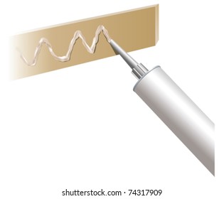 Applying adhesive to a dado rail or panel with an adhesive gun