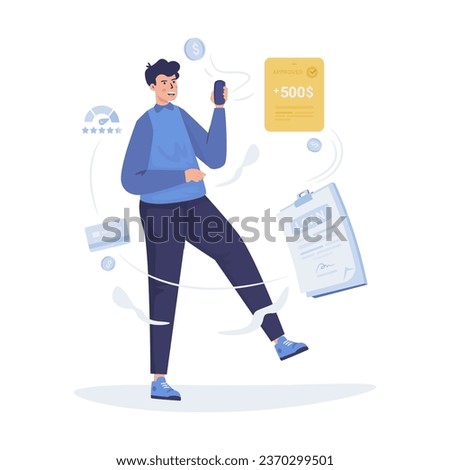 Applying bank loan approved vector illustration