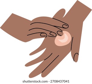 aplicación de crema en las manos, procedimiento de hidratación de manosIlustración de SPA y concepto de bienestar. Para tratamientos de belleza y cuidados personales.
No.