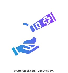 Applying Cream Icon Glyph Gradient Vector Illustration