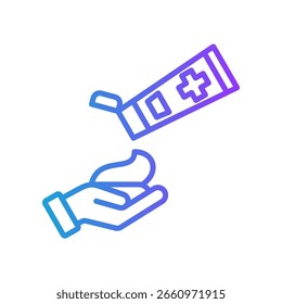 Applying Cream Icon Line Gradient Vector Illustration