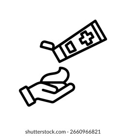 Applying Cream Icon Line Vector Illustration
