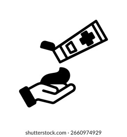 Applying Cream Icon Mixed Vector Illustration