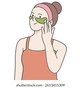 Applying eye mask vector illustration