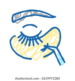 applying eyelashes doodle icon sketch vector. applying eyelashes sign. isolated symbol illustration